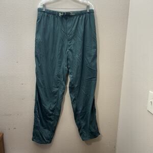 Vintage LL Bean Pants Mens M/L Green Outdoor‎ Hiking Nylon 90s Y2K Stretch Waist